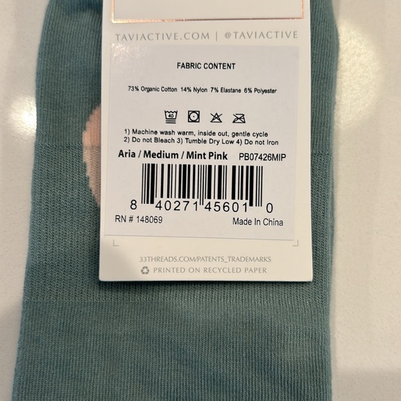 Oh so cute! Aria Mint Pink Ankle socks. - Picture 2 of 4